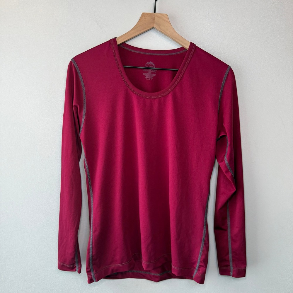 Coldpruf Women's Long Sleeve Active Base Layer Shirt Maroon Red Size Large